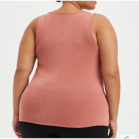 Torrid Knot Front Tank Top Stretchy Sleeveless Dusty Rose Women's Plus Size 4XL - Picture 10 of 10